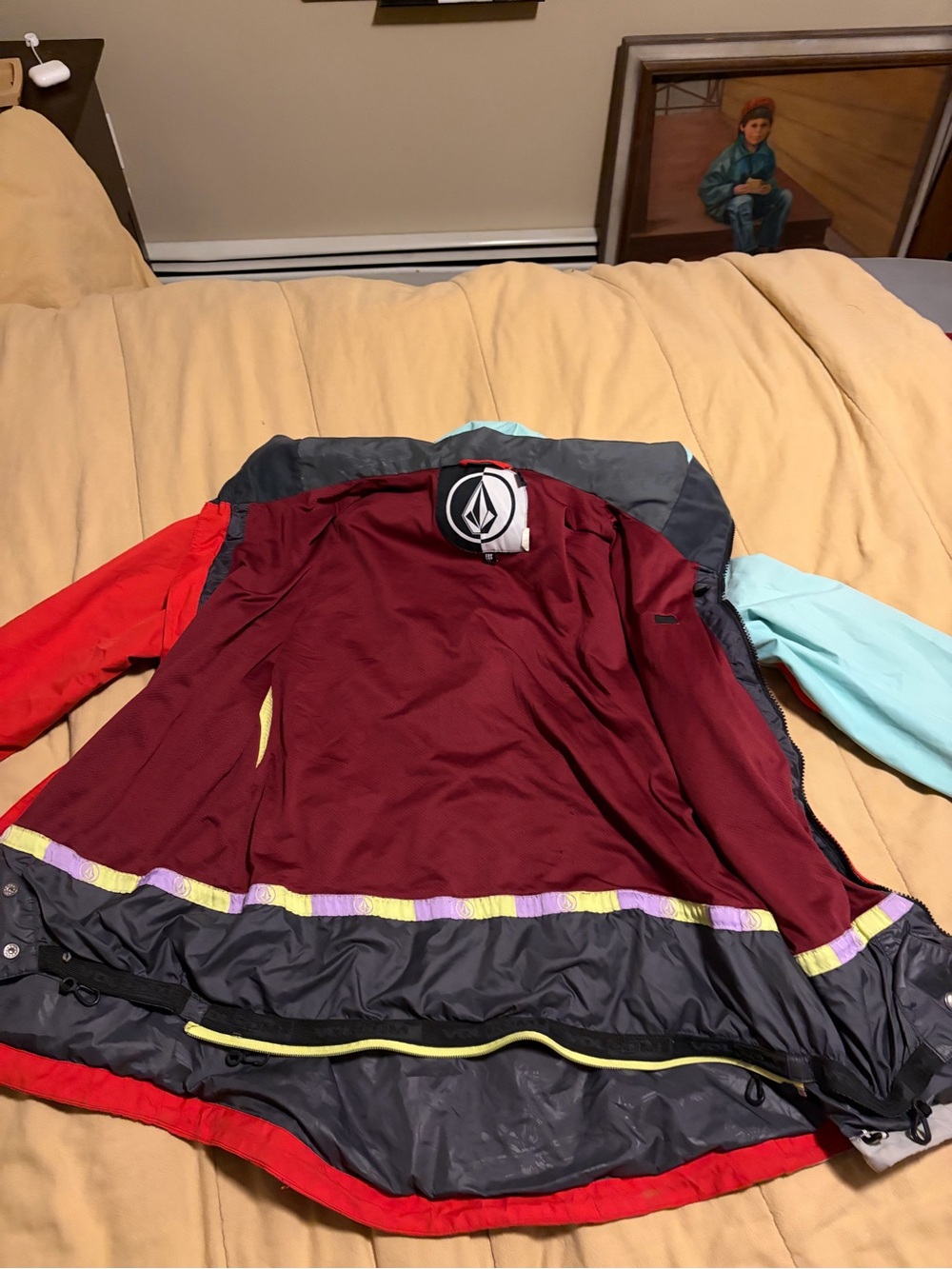Volcom Multicolor Zip Up Snowboarding Shell Jacket - Picture 2 of 5